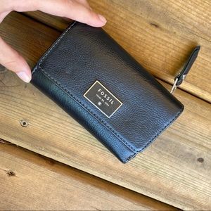 Black Leather fossil wallet, small